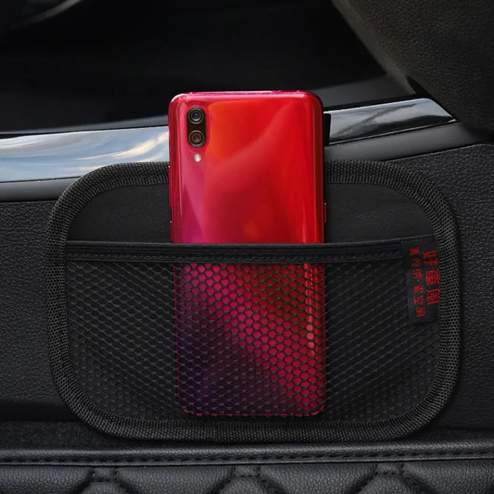 1Pc Universal Car Seat Organizer Seat Side Storage Hanging Bag Multi-Pocket Drink Holder Mesh Pocket Car Organizer Phone Holder