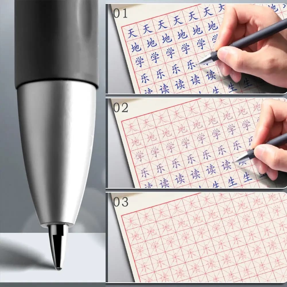 7pcs/set Blue Ink Automatic Fade Pen Kit Refill Invisible Calligraphy Magic Pens Handwriting 0.5mm Ink Disappearing Pen