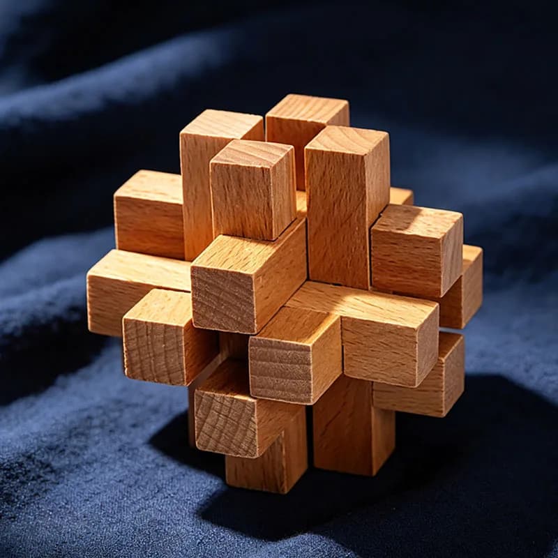 Cubo di Legno Luban Lock a Dodici Colonne, Puzzle Intrecciato, Rompicapo di Difficoltà, Gioco di Logica per Bambini e Adulti