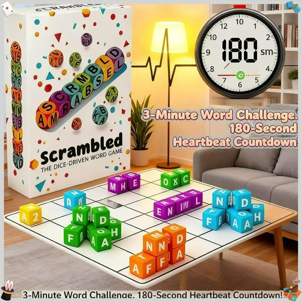 Gioco di parole di dadi strappati per 2-4 giocatori, divertente gioco da tavolo Scrabble, gioco di dadi con lettere per esercizi cerebrali, gioco per feste in famiglia di Natale