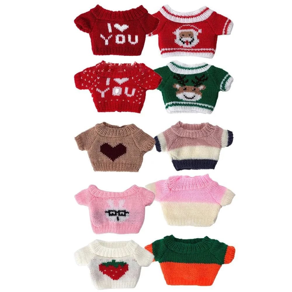 20CM vestiti per bambole maglione lavorato a maglia natale babbo natale top caldi abiti per accessori per bambole idolo giocattoli di peluche accessorio per vestiti