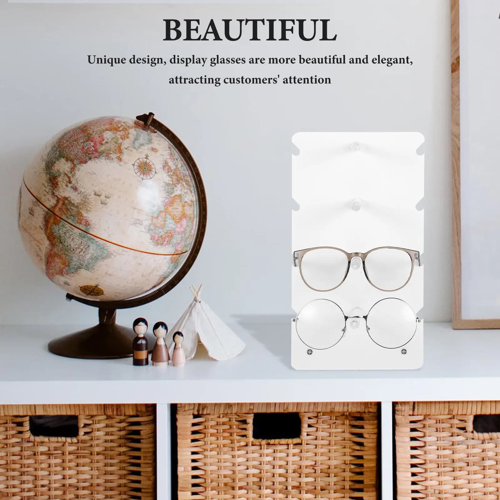 4-Tier Eyeglasses Display Stand Sunglasses Organizer Rack Holder Multi-Tier Glasses Holder Portable Display for Shops