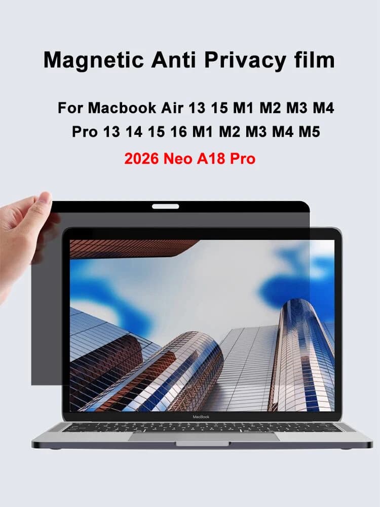 Pellicola Protettiva Magnetica Anti-spionaggio per MacBook Neo 2026 Air 13 15 M2 M3 M4 M5 Pro 14 16 - Filtro Privacy Anti-spy