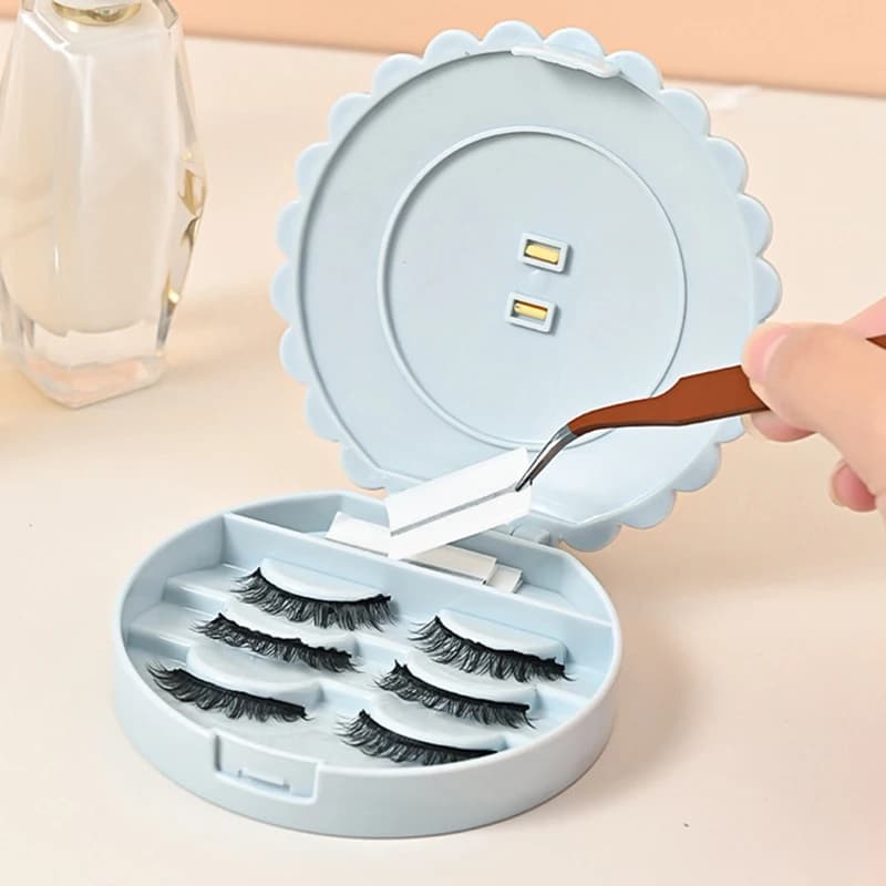 Portable Organizer for Cosmetic Makeup Tools Mini Eco-friendly Storage Box for ABS Flower Shaped Fake Eyelashes