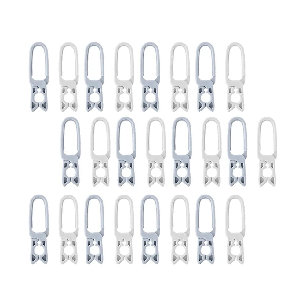 24Pcs Premium Smooth Edge Plastic Clothes Clamps Multi Purpose Towel Clips Snack Bag Seal Hanger for Laundry Drying Home