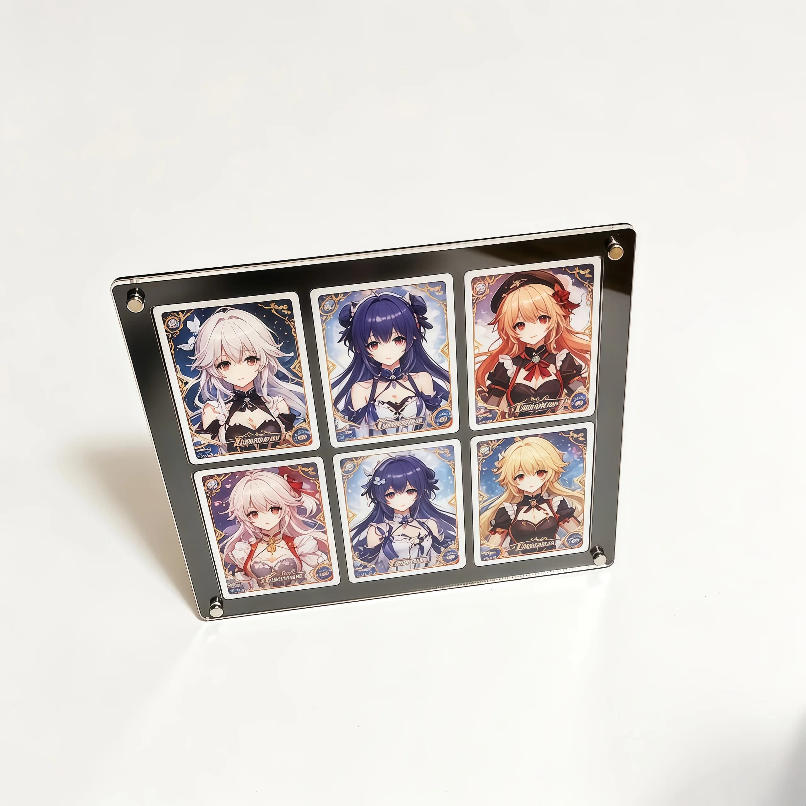 6-slot Black Display Stand Polaroid Picture Frame Can Be Put More Than Collection Card Pokemon Anime Character Trainer Card