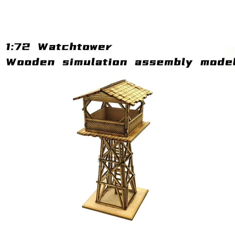1/72 wii Sentry Tower torre di guardia scena assemblaggio in legno modello ornamenti fatti a mano fai da te casa mininature