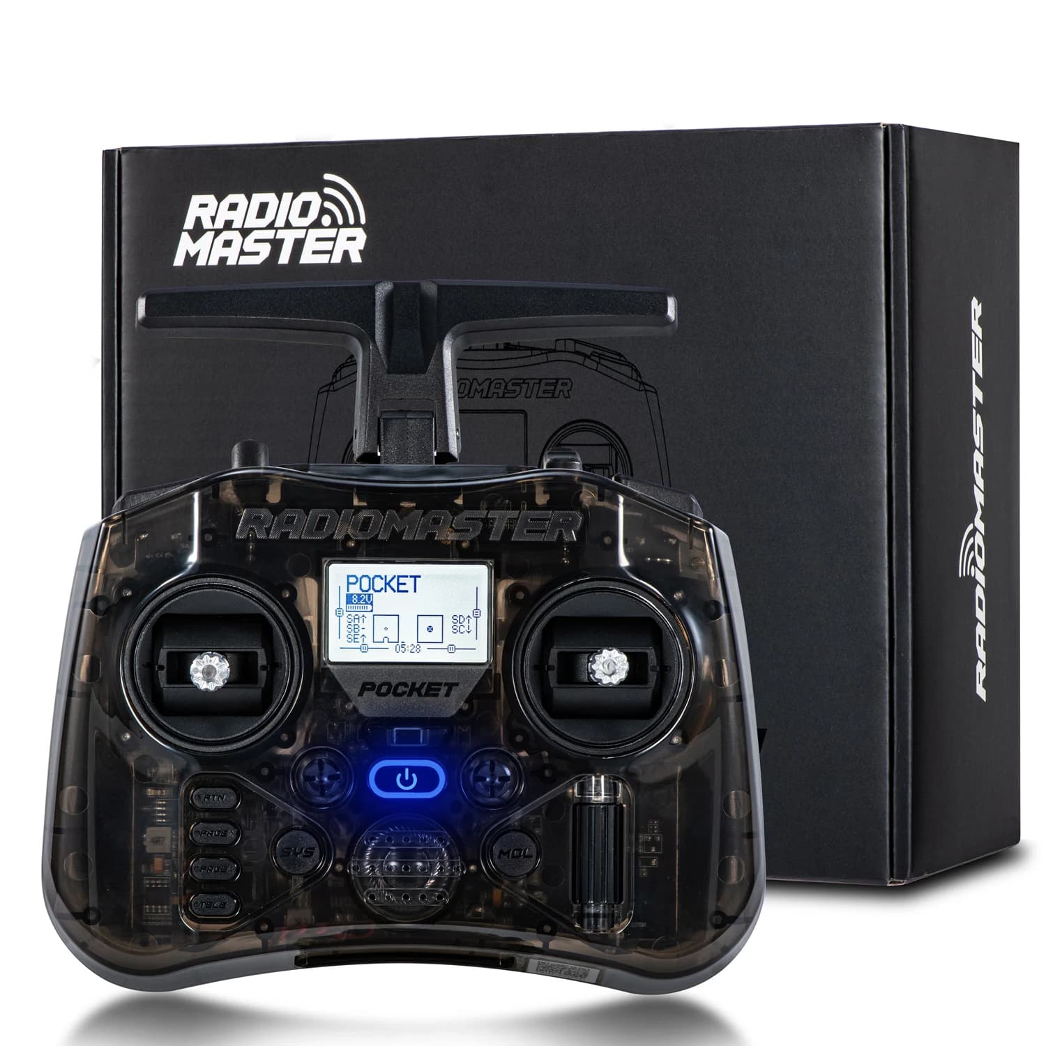 RadioMaster POCKET P16 Radiocomando 2.4G con Stick Rimovibili, Antenna Pieghevole, Trasmettitore ELRS, Joystick Hall per Droni RC