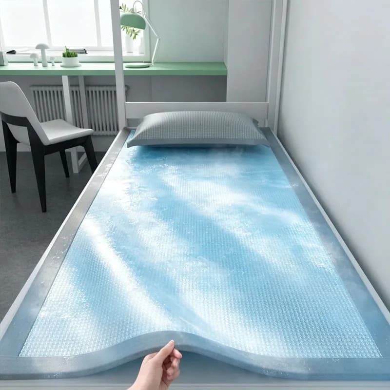 Summer Cooling Ice Silk Mat Jacquard Breathable Nonwoven Cover Sleeping Pad for Bed Home Office Travel All Purpose