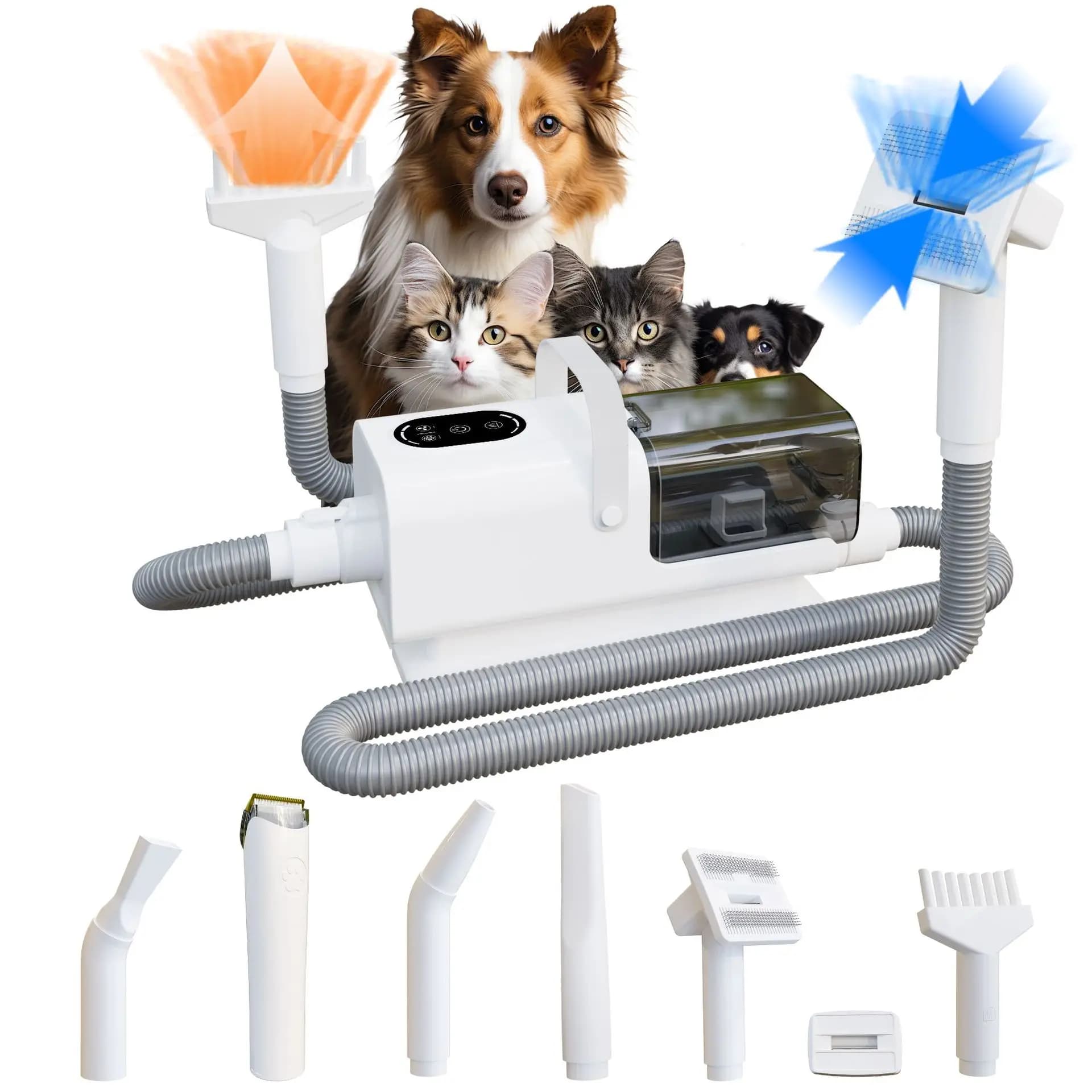 Cura degli animali domestici, asciugacapelli, aspirapolvere, macchina per soffiare, aspirare e tagliare, tosatrice elettrica, macchina per soffiare acqua