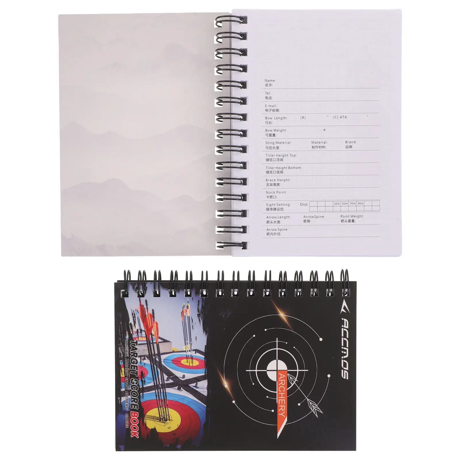 2Pcs Archery Score Book Spiral Bound Scorecard Book Target Archery Portable Range Notebook Competition Scoring