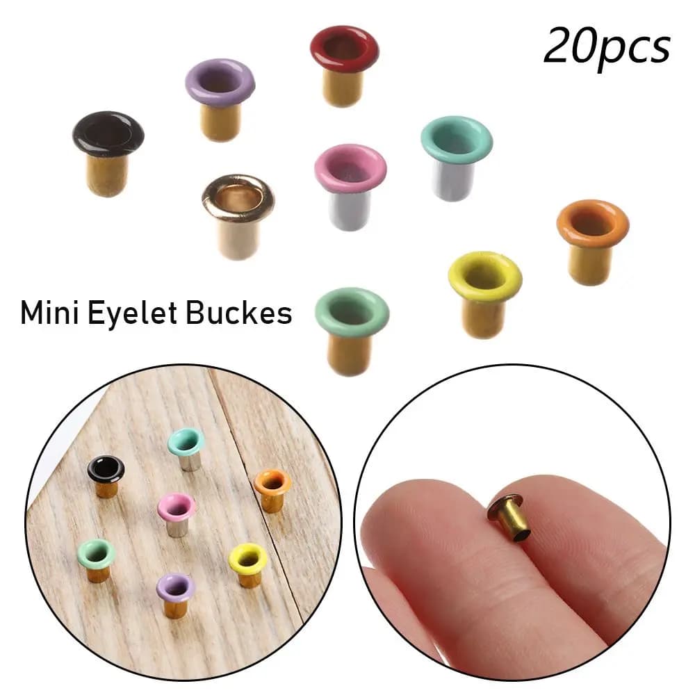 20pcs Mini bottoni con occhielli per fibbie per cinture per bambole bottoni automatici con fibbia in metallo borsa scarpe vestiti accessori per cucire 1mm/2.5mm