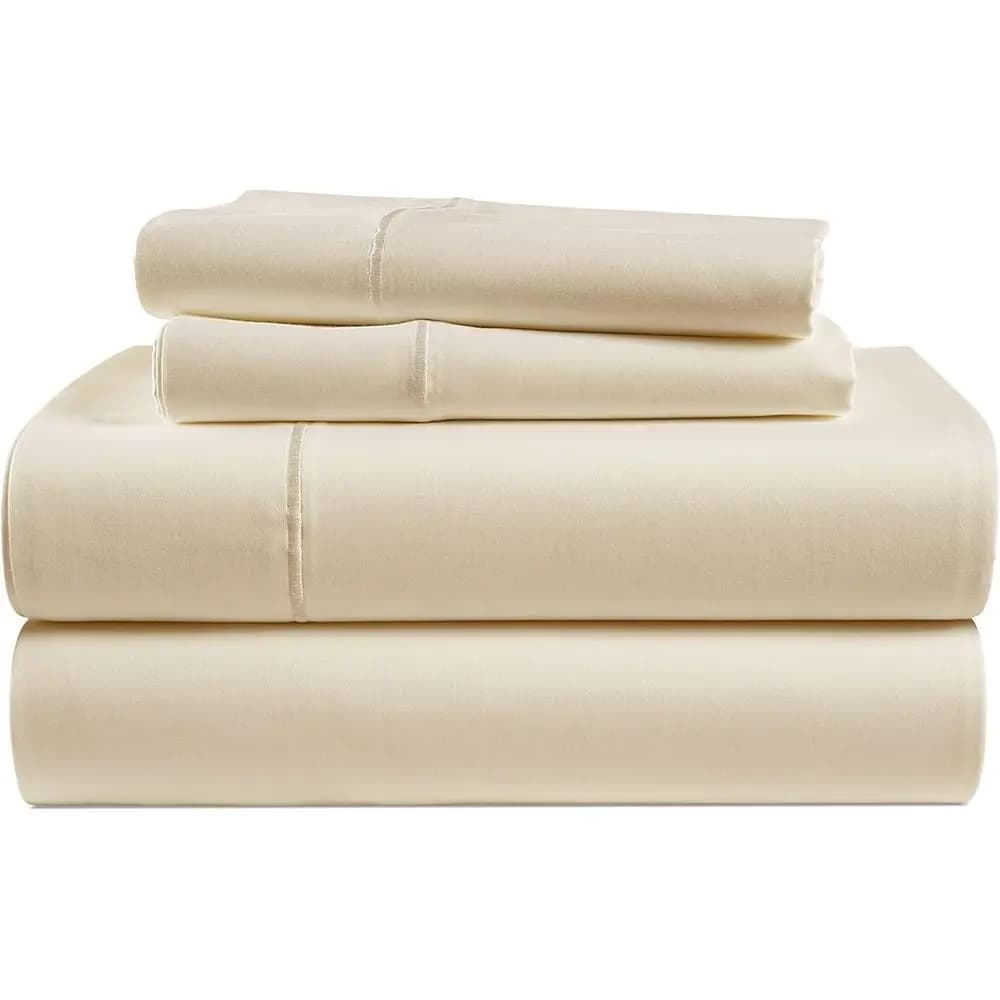 Set di lenzuola matrimoniali in cotone egiziano 100% - Naturalmente traspiranti e resistenti, lenzuola invernali ultra morbide e calde per letto matrimoniale.