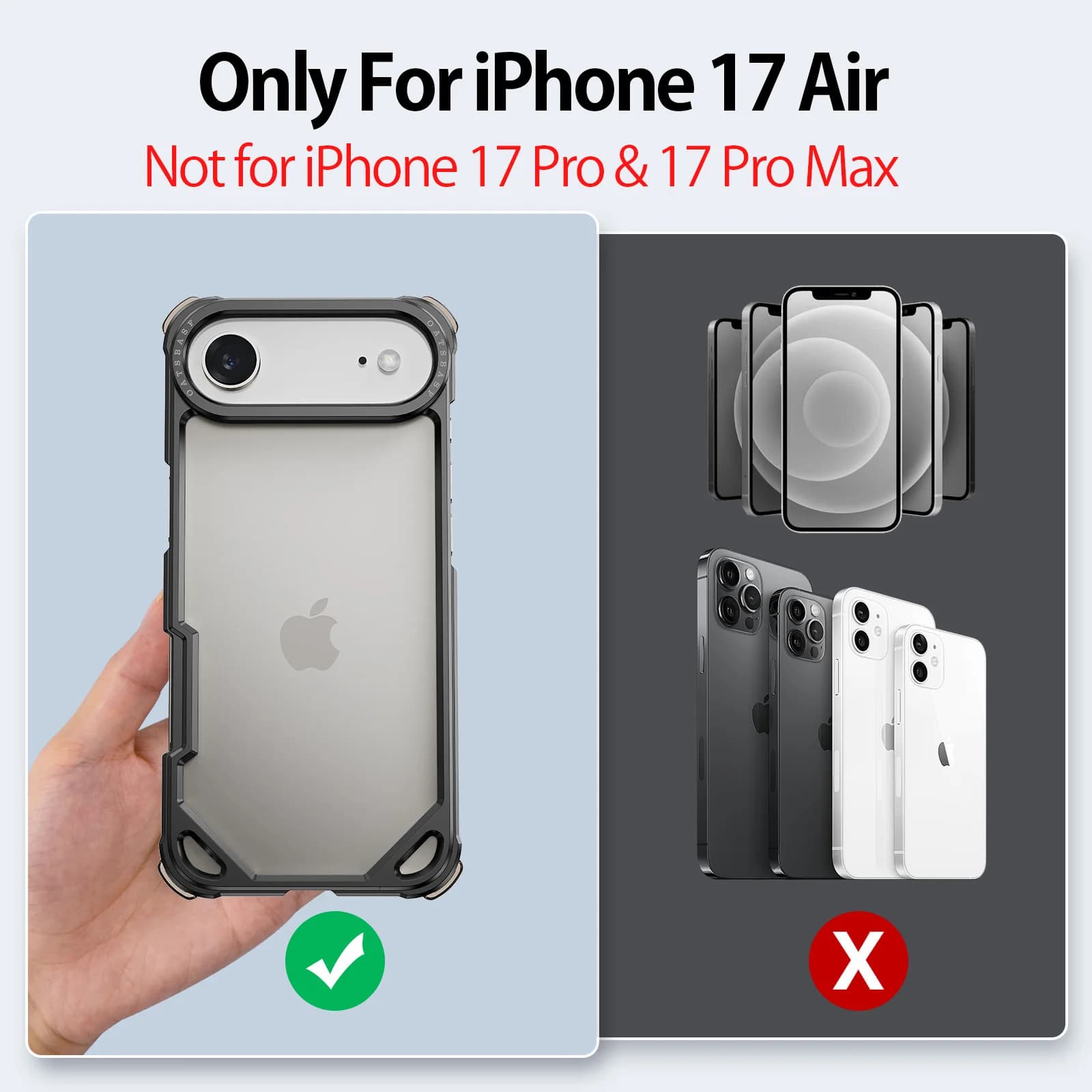 Custodia per telefono in lega di alluminio Eary per iPhone 17 Air Custodia protettiva anti-goccia antiurto senza telaio con guscio Magsafe ultrasottile