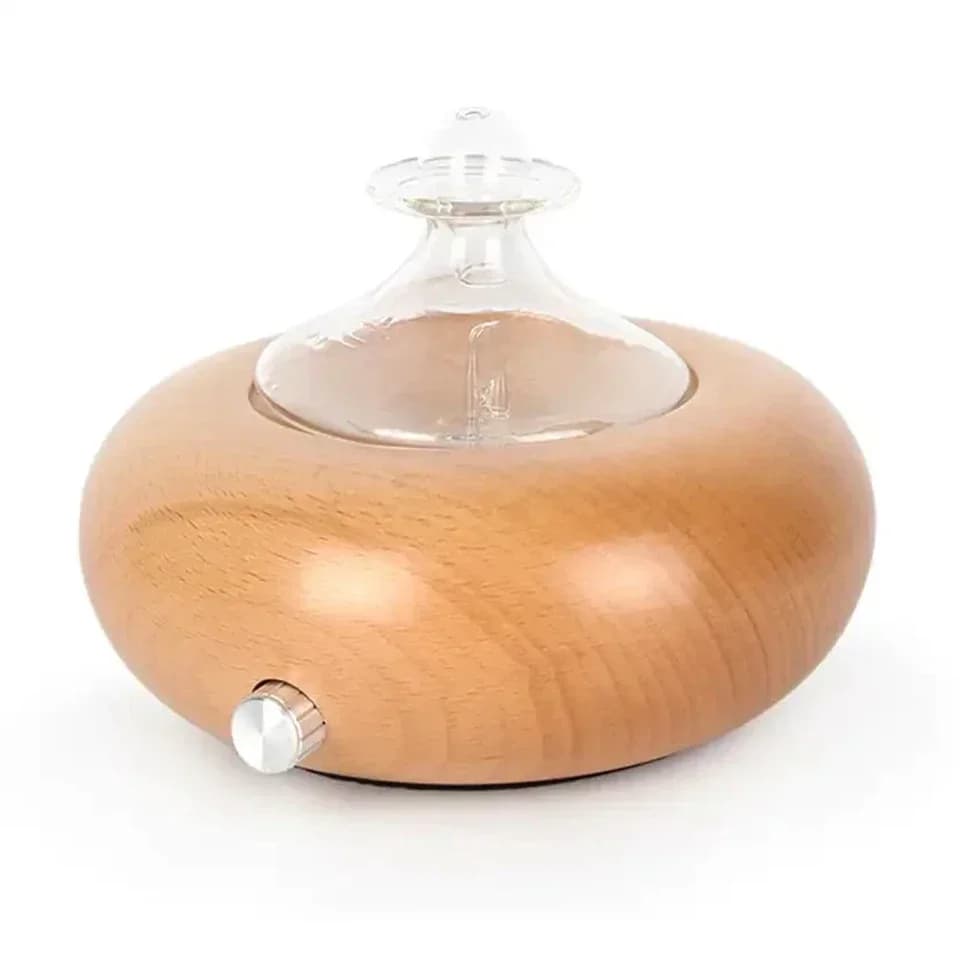 Diffusore di oli essenziali nebulizzanti senza acqua da 25 ml per la migliore diffusione di vetro in legno di faggio per aromaterapia ad alta efficienza per la casa