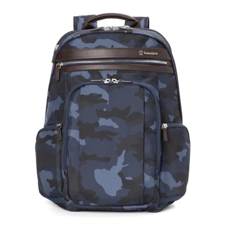 Travel backpack for Platinum Elite Business laptop, suitable for laptop up to 16 inch, water resistant, for man and woman, camouflage blue navy