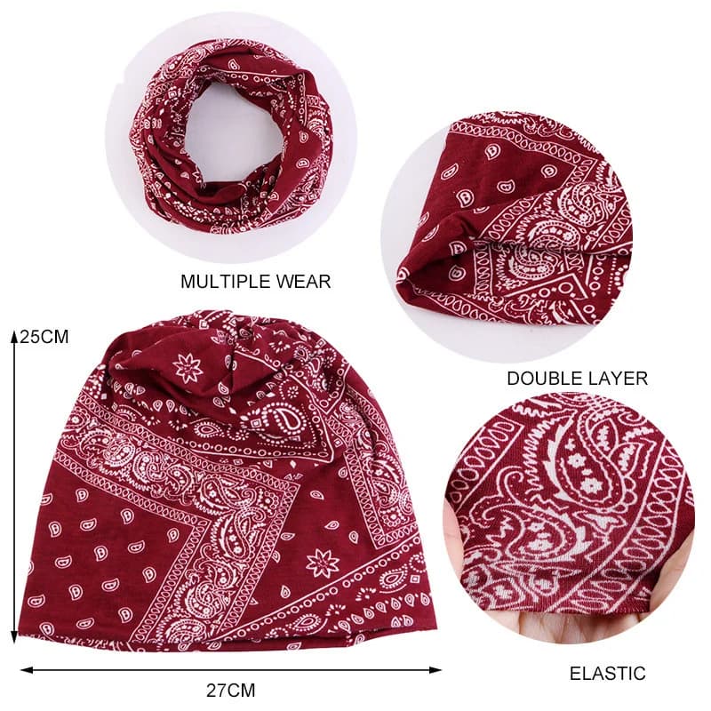 4 berretti da donna con stampa Paisley, cappello hip hop, turbanti boho, cappelli per chemioterapia, cappelli larghi per dormire, cappelli da notte
