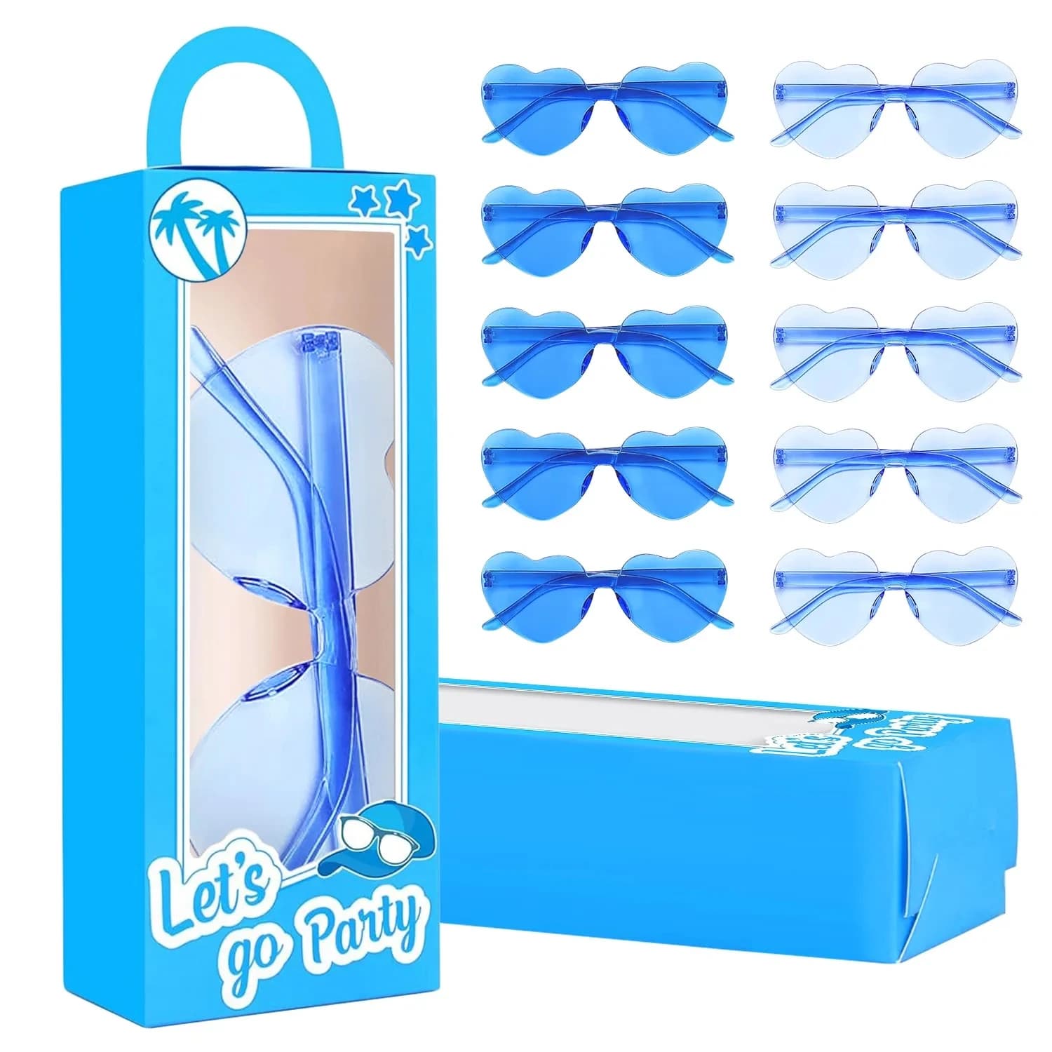 Scatole per bomboniere blu scatola per regali per feste occhiali da sole a cuore per feste di compleanno forniture per addio al nubilato scatole per regali