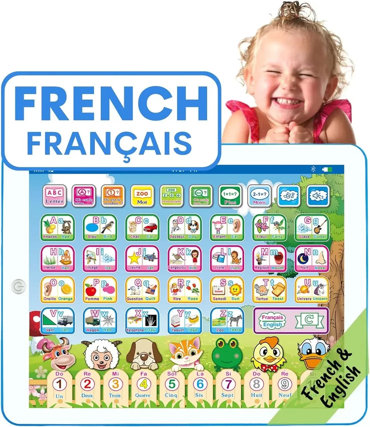 Giocattolo per tablet di apprendimento bilingue francese inglese Impara l'alfabeto ABC Giocattoli educativi interattivi Regalo per i più piccoli dei bambini