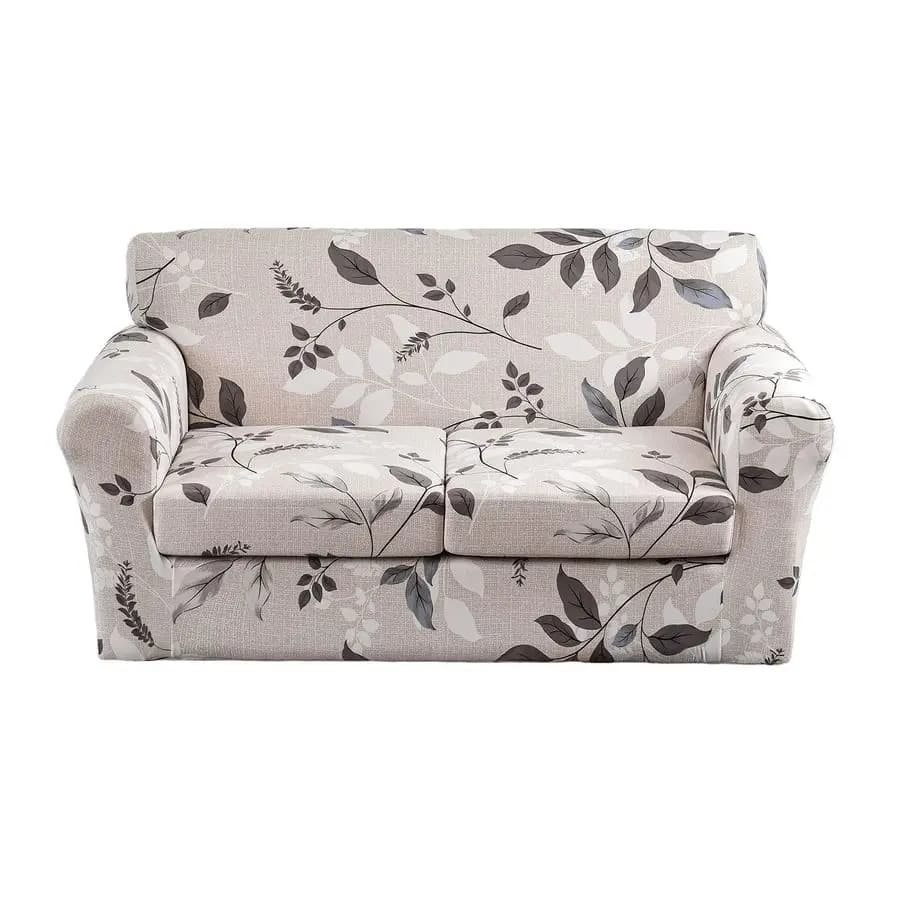Covers Elasticized in 3 Pieces for Sofas with 2 Cushions, Printed Lining for Sofa with 2 Separate Covers Washable