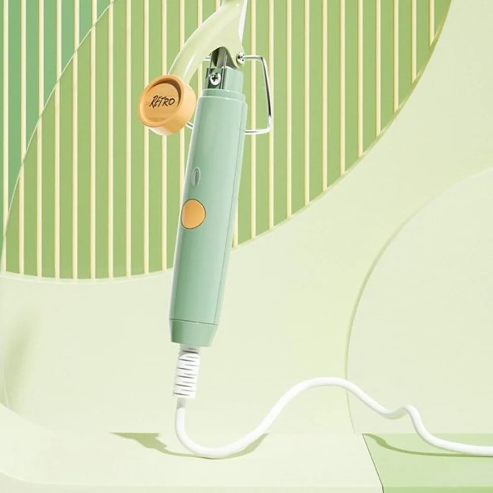 Ferro arricciacapelli per capelli in lana da 9 mm Capelli corti Mini pinze ricci ultrafini Strumento per lo styling del salone del ferro arricciacapelli elettrico in ceramica