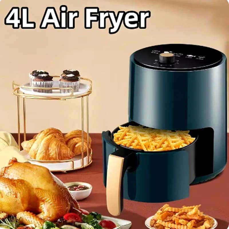 Friggitrice elettrica ad aria domestica da 4 litri, forno elettromeccanico, multifunzionale integrata, completamente automatica, forno automatico per patatine fritte intellinch