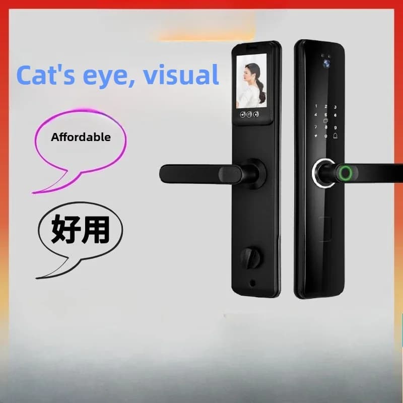 Nuova Serratura Elettronica Intelligente con Password, Serratura per Porta di Casa con Occhio Magico, Impronta Digitale, NFC, Schermo ad Alta Definizione