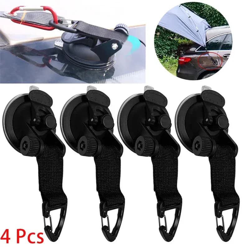 4 pezzi tende per auto ventose fibbia laterale rotonda/triangolare tende da sole ancore tenda da campeggio esterna ventose ancoraggio gancio di fissaggio