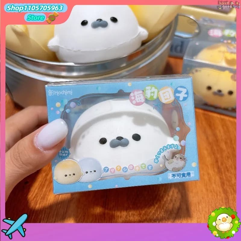 Soft Wet Texture Seal Squishy Slow Rising Toy Mud Feel Stress Relief Squeeze Toy Seal Mochi Squeeze Fidget Toy for Kids Gift