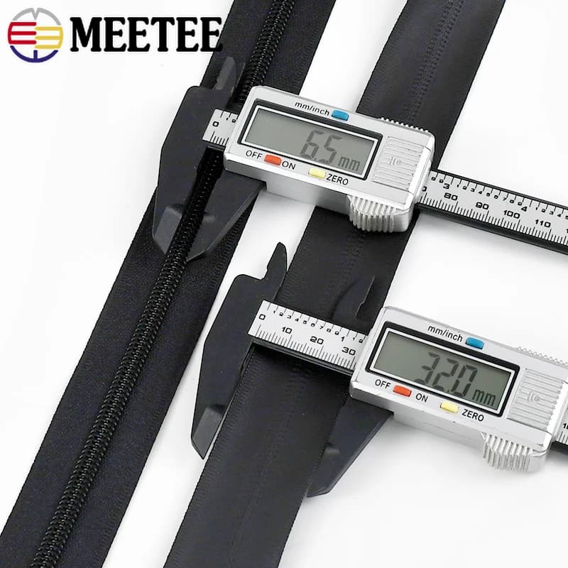 3Pcs Meetee 5# Waterproof Double Slider Nylon Zippers 20-150cm Open-End Invisible Zipper Clothes Closure Zips Sewing Accessories