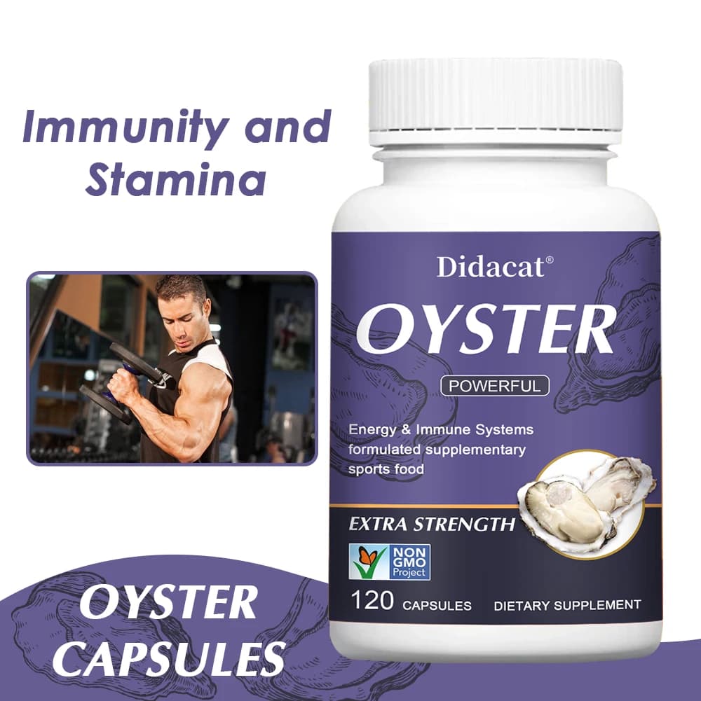 Natural Oyster Extract Capsules 2000mg, Support Daily Energy, Immune Wellness & Physical Condition, Non-GMO & Gluten Free