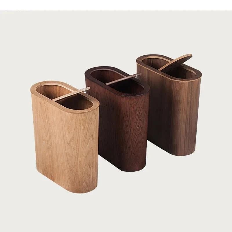 Pattumiera rettangolare in legno Cucina di casa Bagno Cestino di carta per rifiuti Scatola di immagazzinaggio Soggiorno Decora articoli per la casa