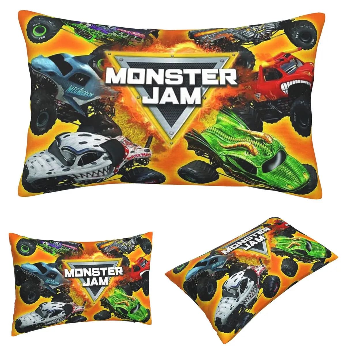 Rectangular cushion cover with pattern Monster Jam Truck classic, bedroom decorative cushion, bed, home comfort