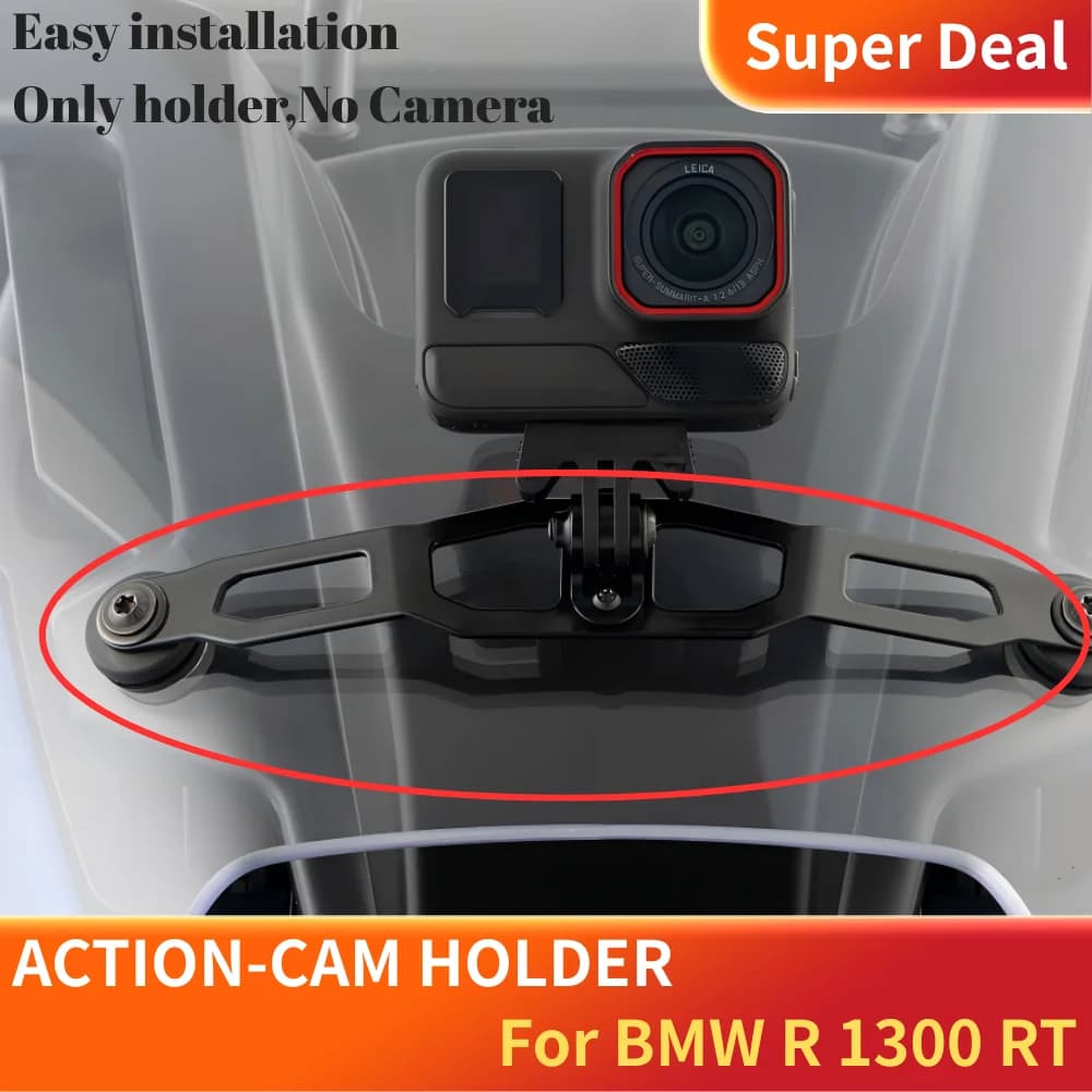 Supporto per telecamera da parabrezza per BMW R1300RT, supporto per action cam, kit accessori anti-vibrazione per dash cam da moto