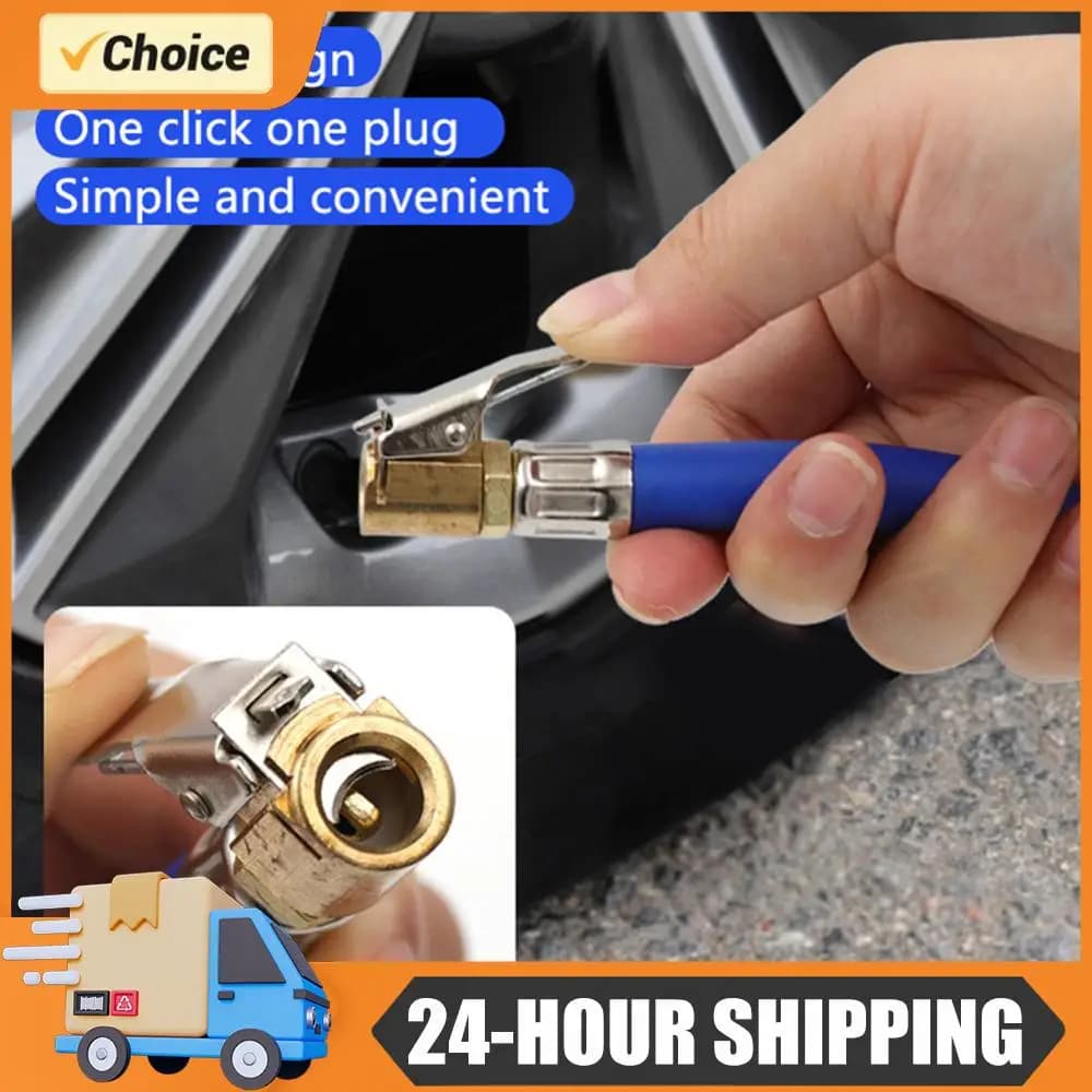 370mm Car Tyre Compressor Pipe Inflatable Tube with Zinc Chuck Rubber Hose Inflator Pump Hose Adapter for Car Motorcycle Bicycle