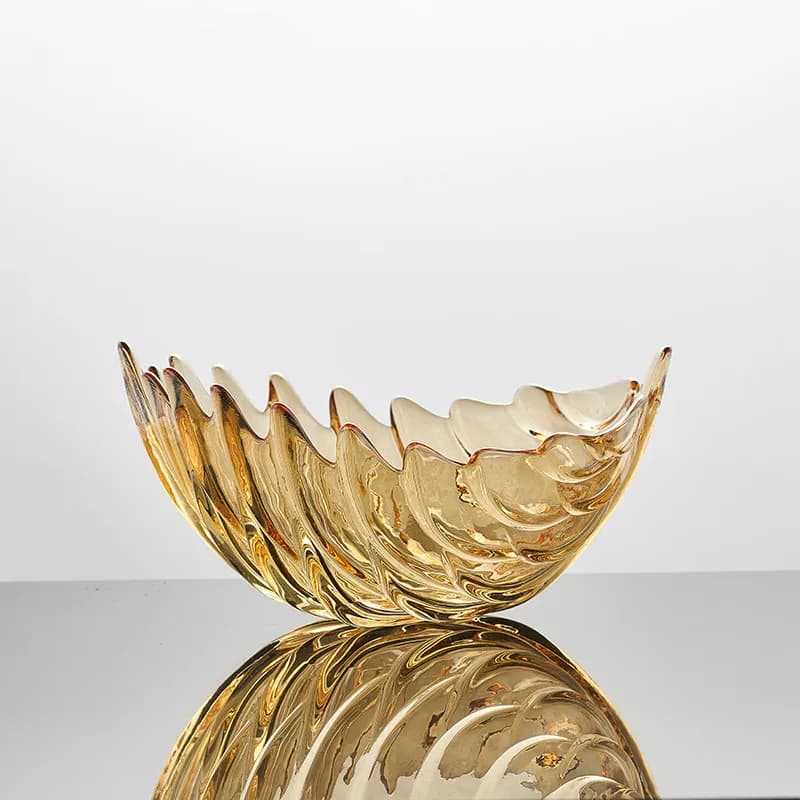 Vassoio Decorativo Europeo a Forma di Foglia per Frutta, Decorazione per Tavolino da Salotto, Vassoio Portaoggetti in Cristallo, Piatto per Frutta Secca, Ciotola per Snack e Frutta