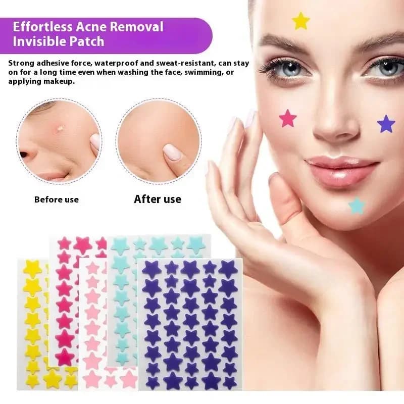 1400 Pcs/pack Hydrocolloid Star Acne Sticker, Mild And Non-Irritating Acne Sticker, Covers Acne Flaws, Waterproof And Breathable