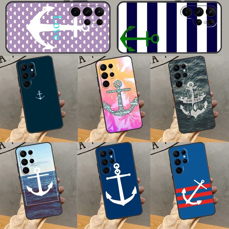 Nautical Anchor Boat Sea Case per Samsung Galaxy S25 Ultra S24 S23 S22 S21 Ultra S9 S10 S20 Plus S24 FE Funda Cover
