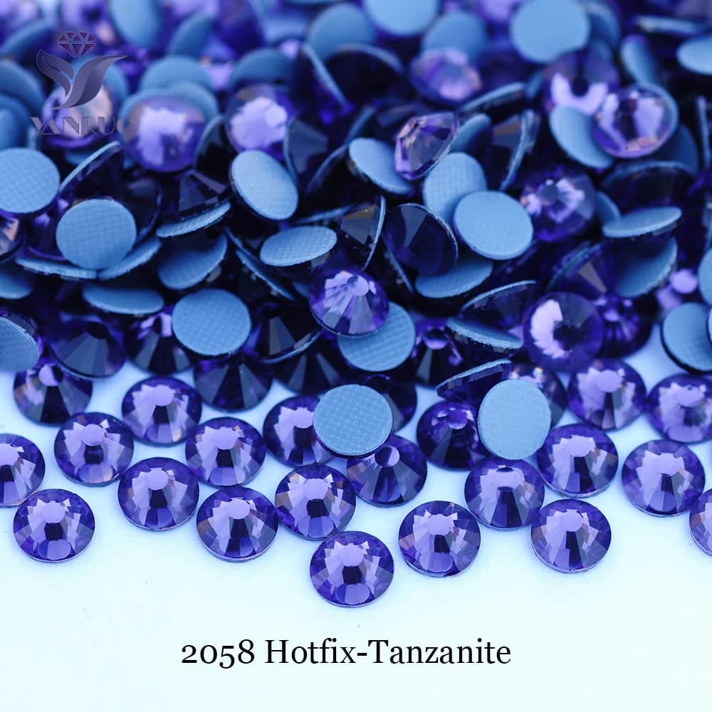 YANRUO 2058HF SS4-SS30 Strass Termoadesivi Tanzanite per Vestiti e Borse da Donna