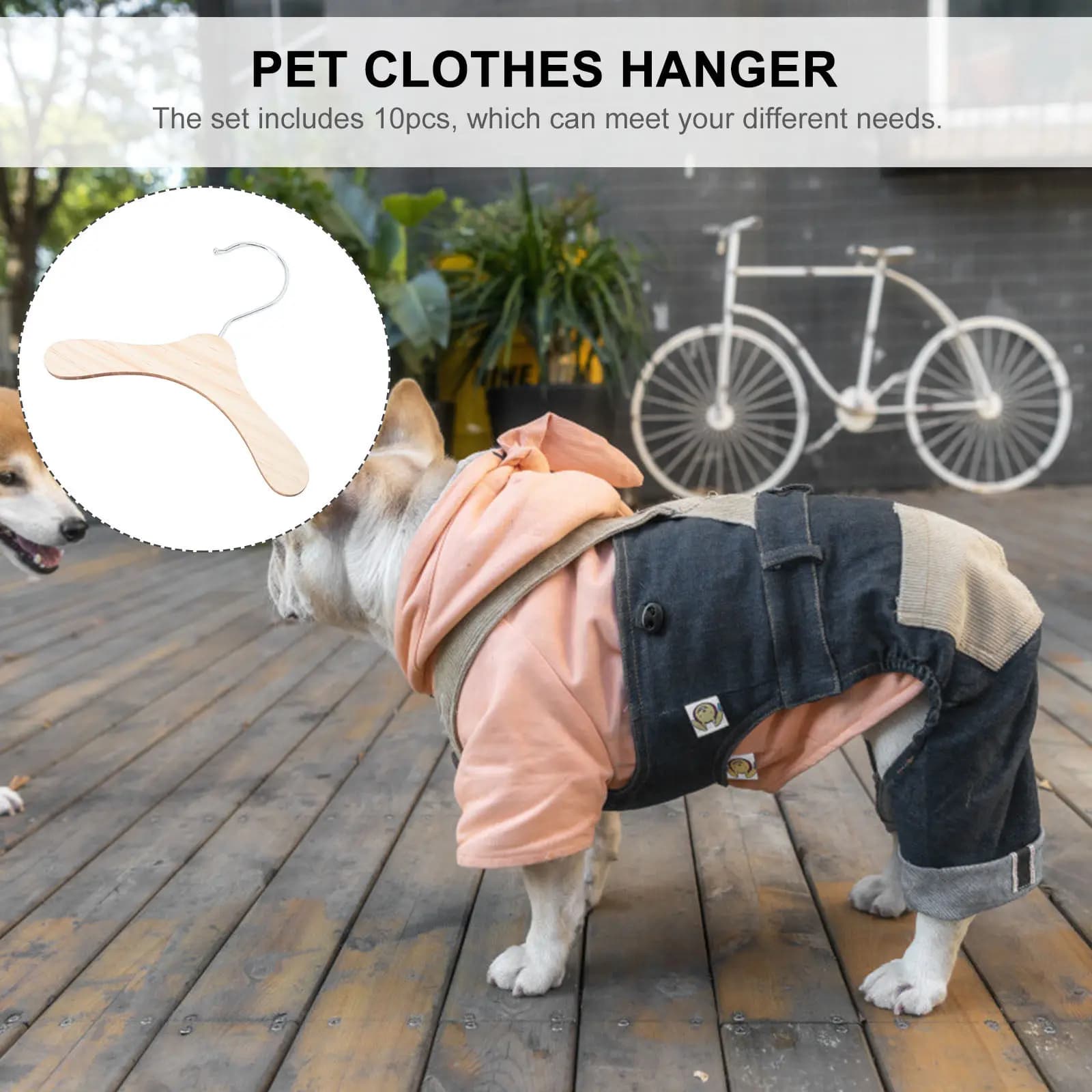 Set di 10 Appendiabiti in Legno per Cani, Lavorazione Raffinata, Non Facilmente Deformabili, per Abbigliamento per Animali Domestici, Organizzazione Ordinata, Ideali per Viaggi