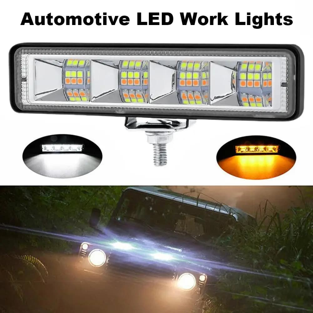 24LED 48W Barra luminosa da lavoro Bianco Giallo Flash stroboscopico LED blu Lampada da lavoro rossa Inondazione Auto Offroad 12V-30V Fendinebbia di guida A0P1