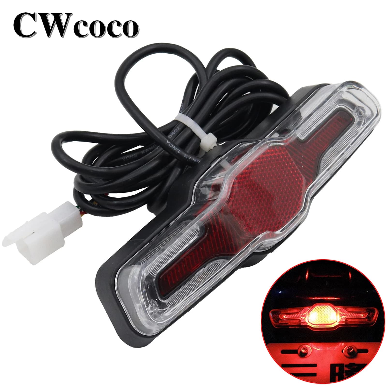 60V Led Tail Light Turn Light Night Warning Light For CItycoco Electric Scooter Harley Electric Scooter Parts