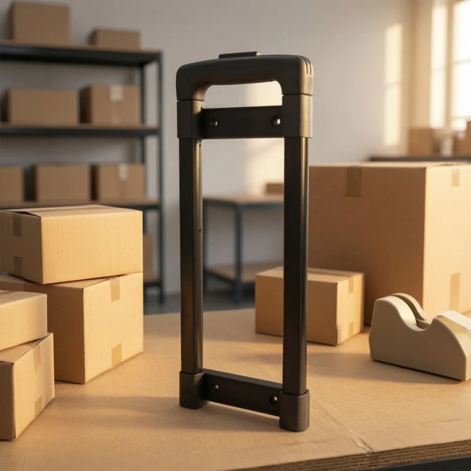 Pull Handle with Mounting Blocks Metal Luggage Pull Handle Hardware Matte Wear-Resistant for Repairers, Tool Cases
