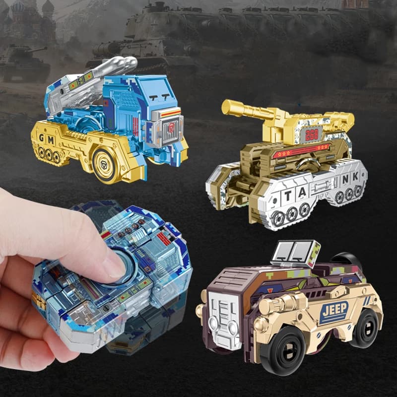 Trasformazione creativa Serie militare Auto Fidget Toys Spinner a mano Antistress Giocattolo sensoriale per adulti Spinner per dita Giroscopio Regalo per bambini