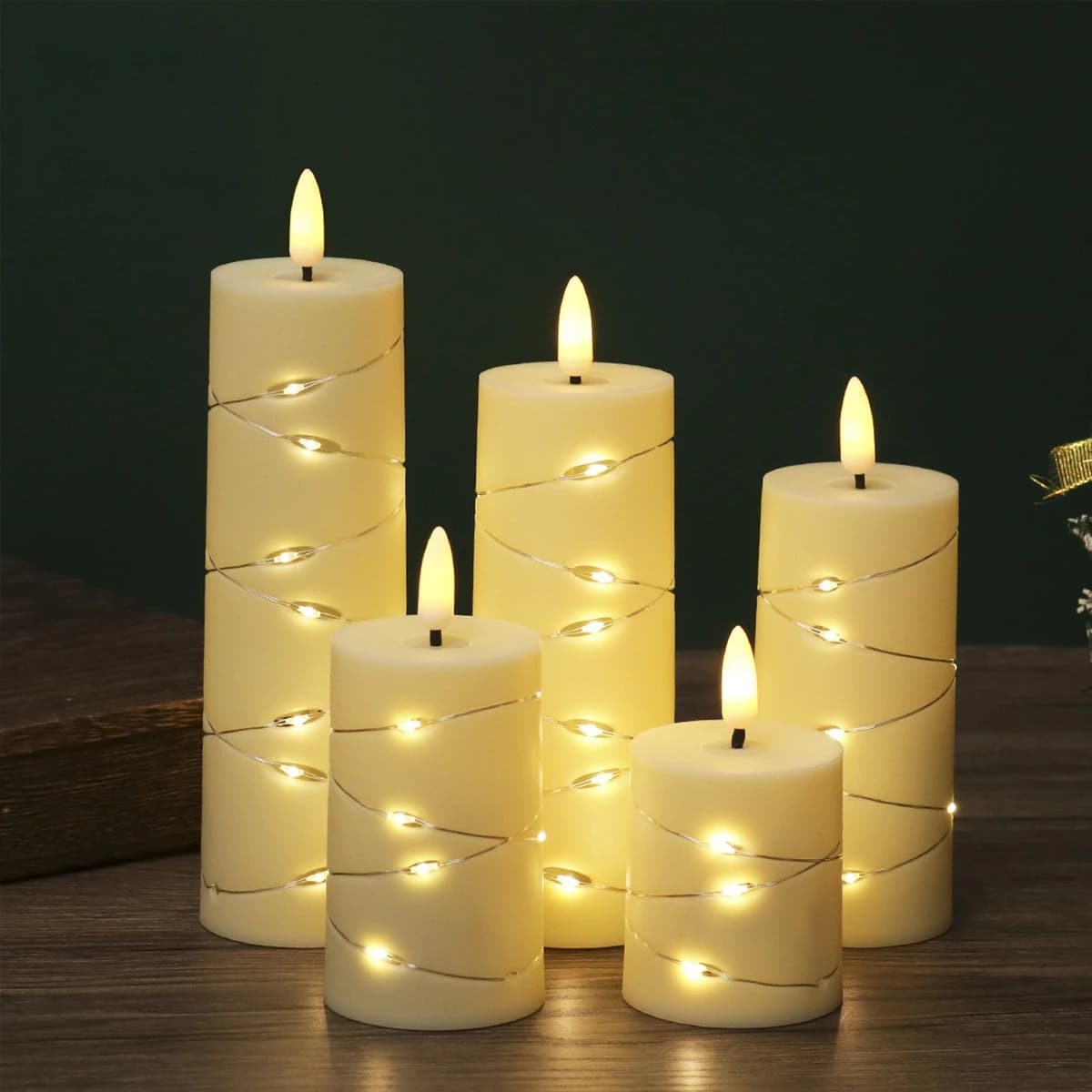 Cosy LED Candle Lumen Atmosphere Diameter 5.3 cm Candles without flame powered by battery Christmas Campsite Dining room House decorations
