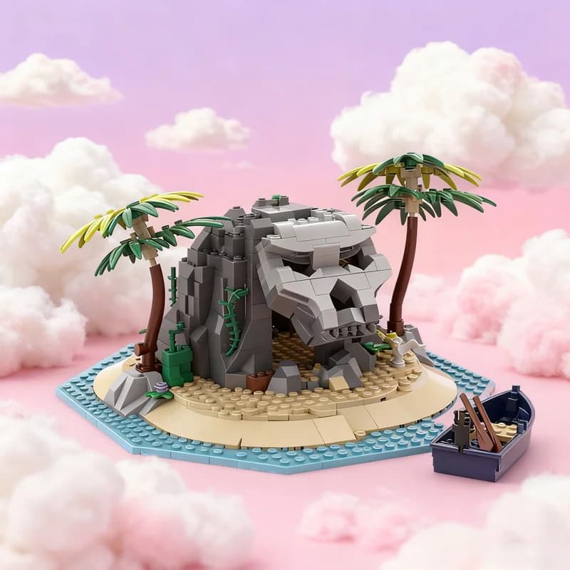618pcs MOC Skull Island Pirates Model Building Blocks Architecture Festival Gift Toys DIY Creative Idea Education Brick