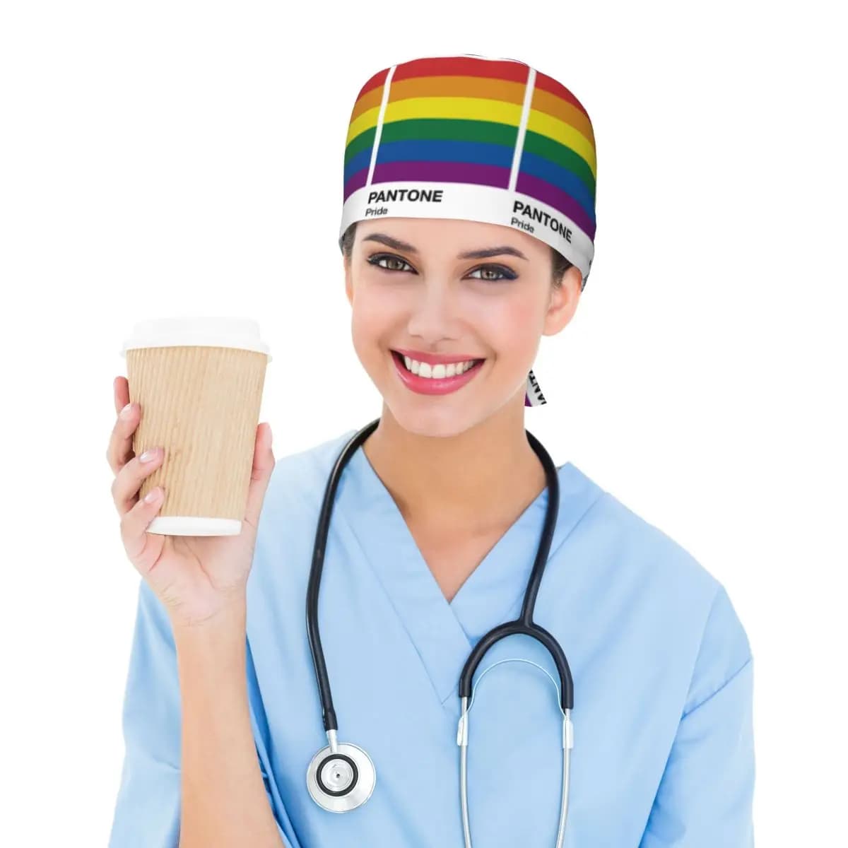 Pantone Prid Scrub Hat Doctor Working Surgical Cap Unisex Adjustable Nursing Caps for Dentist