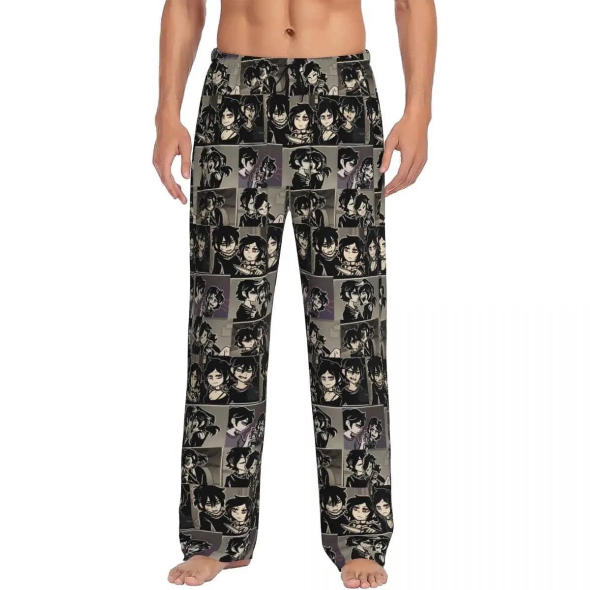 Stampa personalizzata The Coffin Of Andy e Leyley Pantaloni del pigiama per uomo Gioco di puzzle horror Pantaloni da notte per dormire con tasche