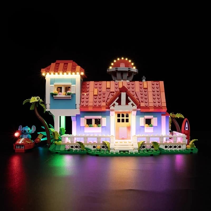 Set di illuminazione a LED adatto per i mattoncini LEGO Lilo e Stitch Beach House 43268 (modello non dei mattoni)