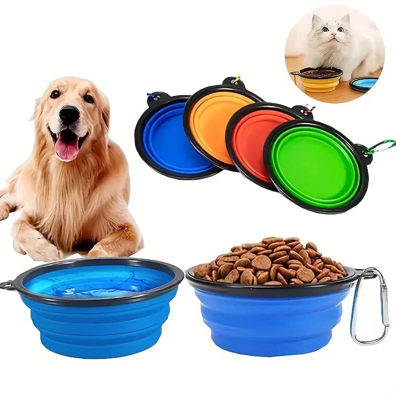 Ciotola pieghevole da 350 ml per animali domestici, contenitore per alimenti portatile per cuccioli, fornitura pieghevole per campeggio all'aperto